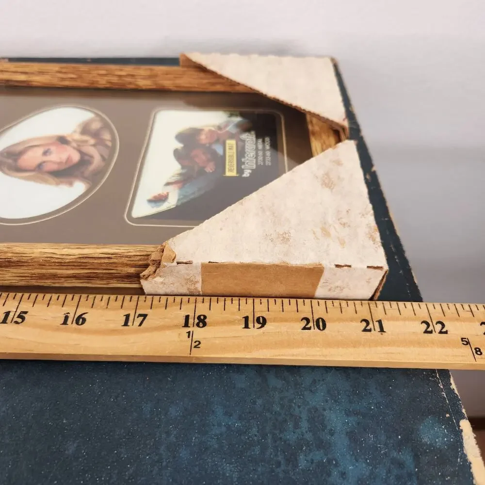 VTG Intercraft Reversible Mat Wood Multi Picture Frame Retro Wall Hanging Decor